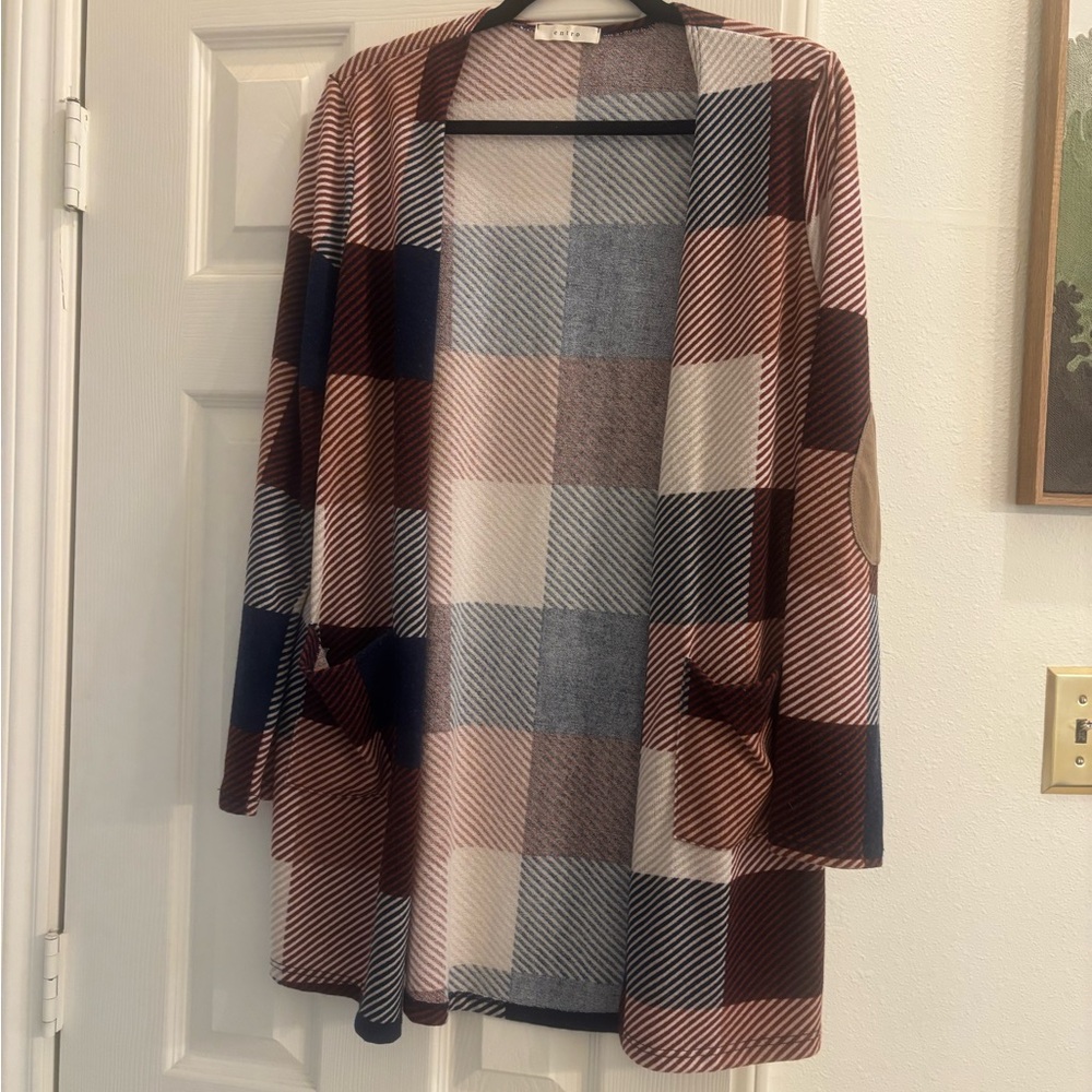 Entro Multicolor Plaid Cardigan